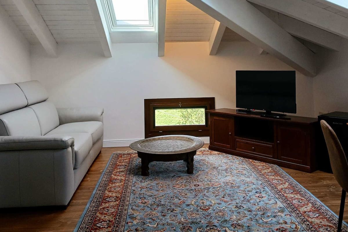 Suite Deluxe, 1 cama King size y sofá cama, para no fumadores, vista a la colina | Área de sala de estar | Smart TV de 40 pulgadas con canales vía satélite y libros