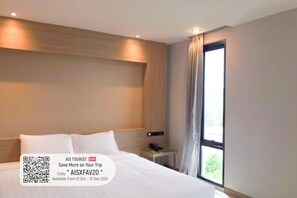 Desk, free WiFi, bed sheets