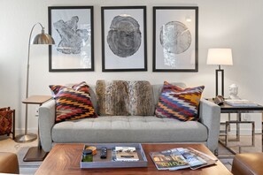 TV, fireplace, offices, computer monitors