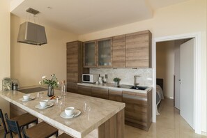 Réfrigérateur, micro-ondes, plaque de cuisson, lave-vaisselle