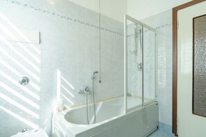 Hair dryer, bidet, towels