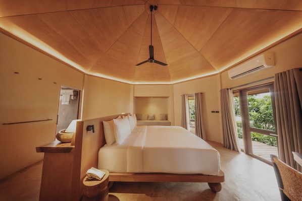 Vila luxo, vista para a praia | 1 quarto, Wi-Fi de cortesia, roupa de cama
