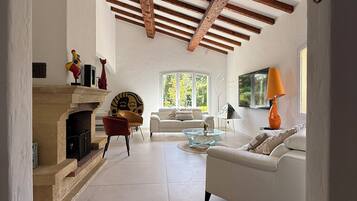 Smart TV, fireplace