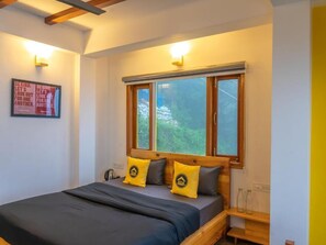Deluxe Double Room with Valley View x A block | Free WiFi, bed sheets - The Hosteller Mussoorie, Mall Road (Uttarakhand)