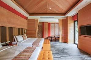 Deluxe Quadruple Room, Mountain View | Soundproofing, free WiFi - Sunrise Hot Spring Hotel (Taian)