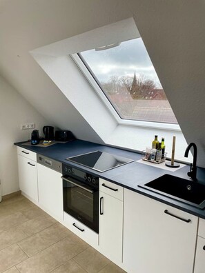 Fridge, oven, stovetop, dishwasher