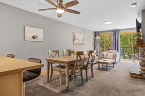Dining - Creekside Condo Steps from Main Street | Mountain Views + Fireplace (Canmore)
