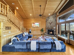 Smart TV, fireplace, table football, ping pong