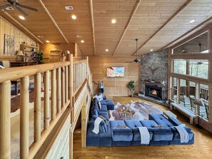 Smart TV, fireplace, foosball, table tennis