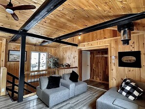 TV, fireplace, stereo