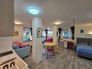 Desk, iron/ironing board, travel cot, free WiFi