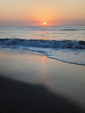 在海滩