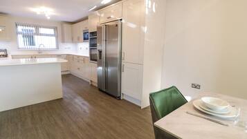 Fridge, microwave, dishwasher, toaster