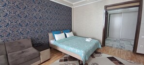 1 habitación, tabla de planchar con plancha, wifi gratis y ropa de cama 