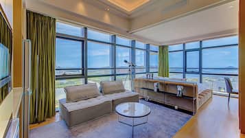 Panoramic Room, Partial Ocean View | Desk, laptop workspace, blackout curtains, free WiFi