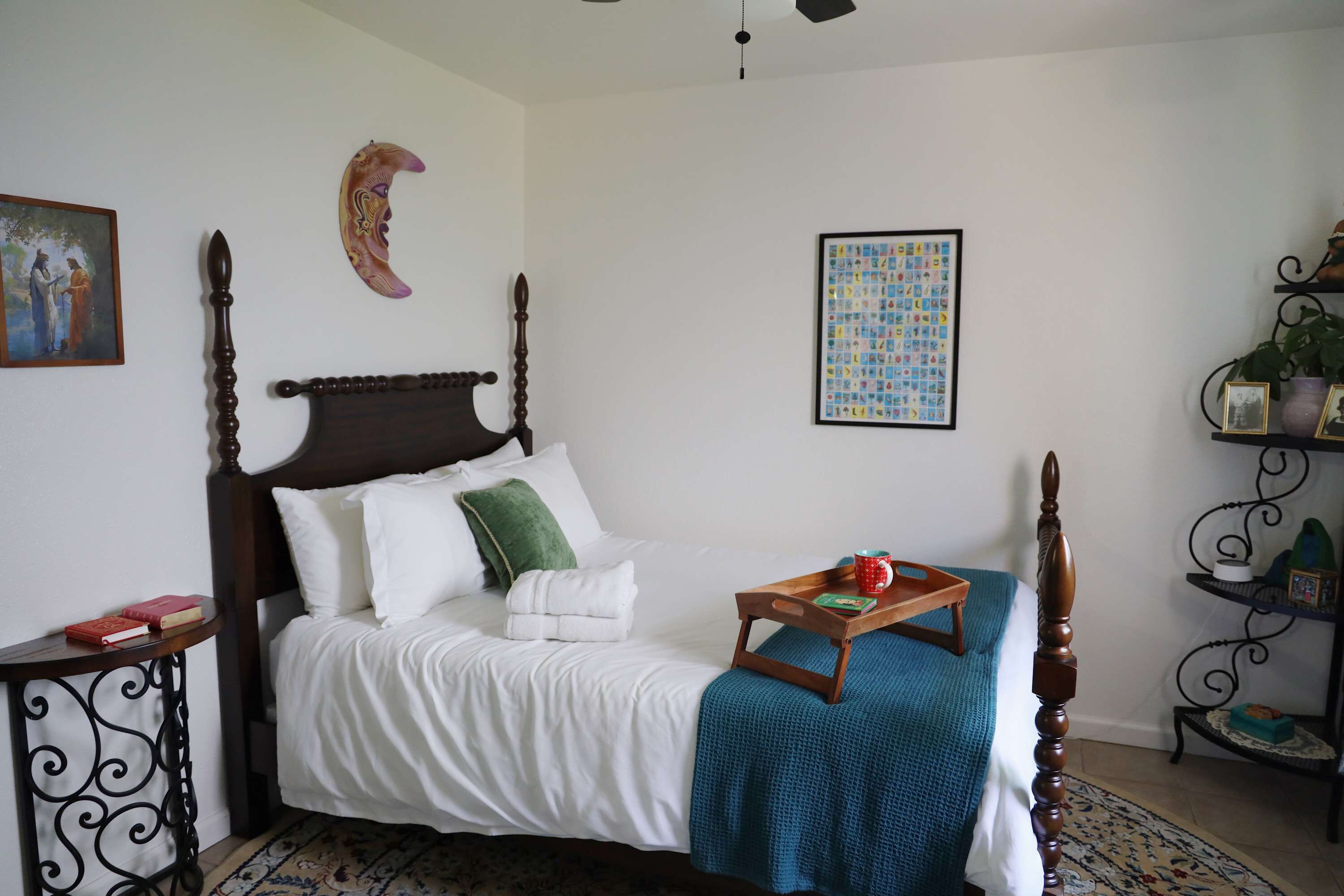 1 bedroom, desk, iron/ironing board, travel cot