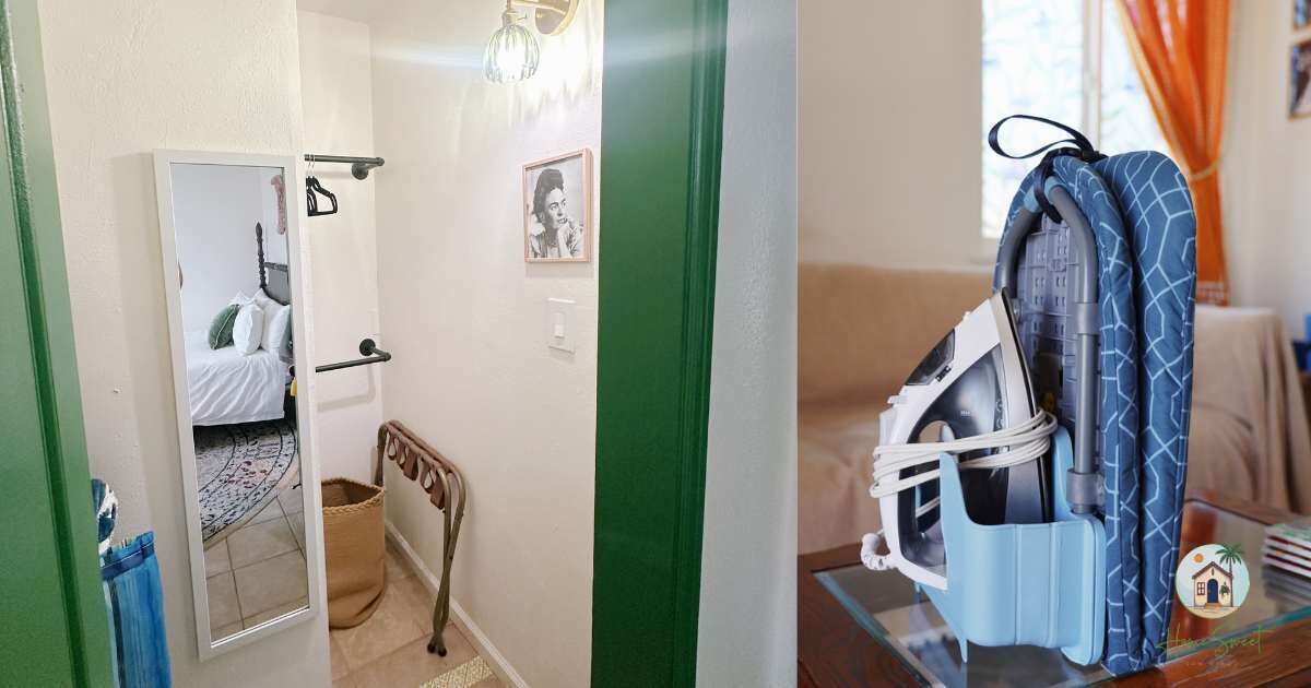 1 bedroom, desk, iron/ironing board, travel crib