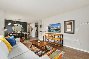 House, Multiple Beds, Kitchen, Garden View (620 East Magnolia St) | Living area | 55-inch flat-screen TV with digital channels - Old Town Basecamp 6 Blocks to Old Town Square (Fort Collins)