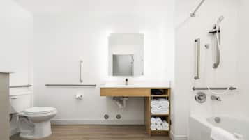 Standard Suite, 2 Queen Beds, Mobility Accessible, Kitchen | Bathroom | Shower, eco-friendly toiletries, hair dryer, towels