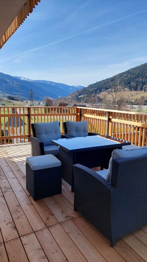 Comfort Apartment, 2 Bedrooms, Patio, Mountain View | Terrace/patio - Bergzauber Appartements (Rennweg am Katschberg)