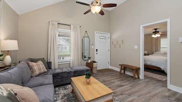 2 bedrooms, iron/ironing board, travel cot, WiFi