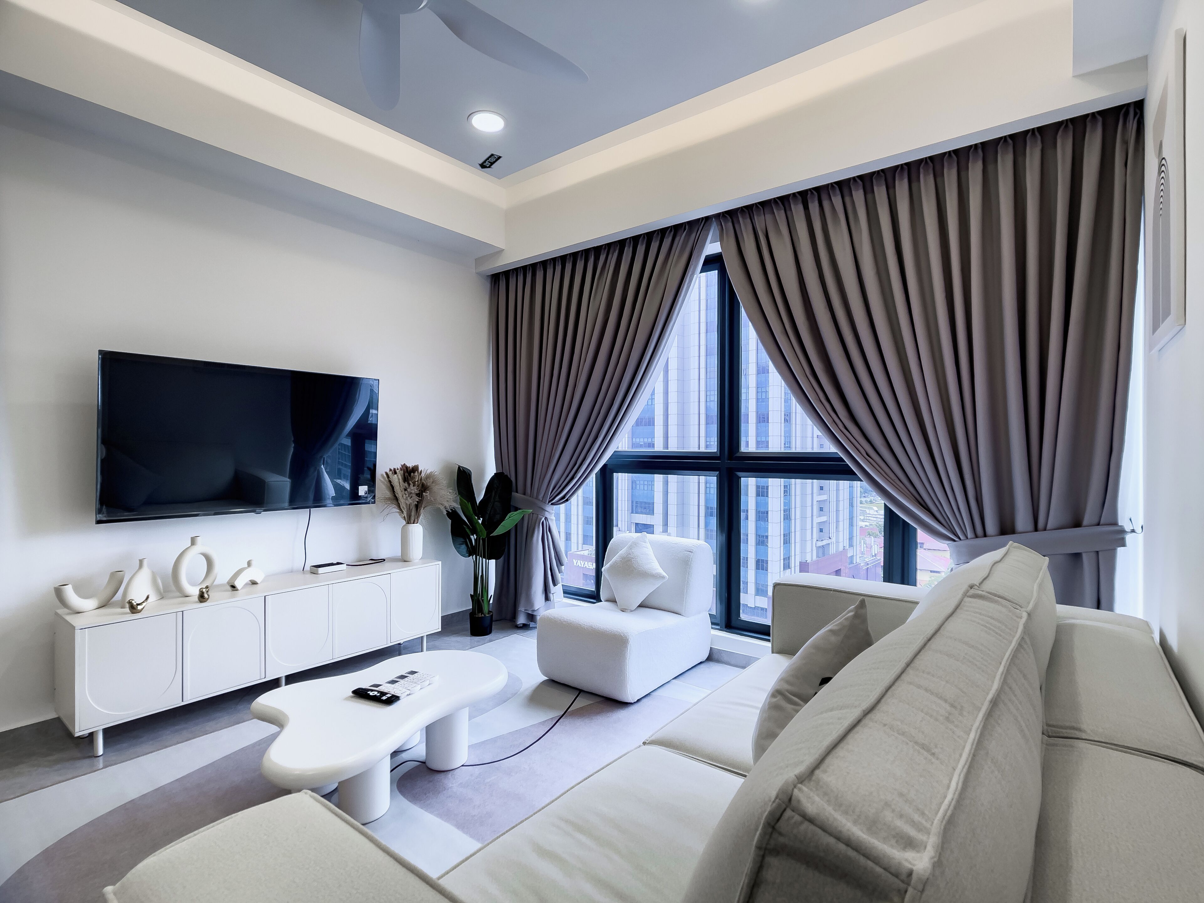 Premium Apartment | Living area | 43-inch Smart TV with cable channels, Netflix, streaming services