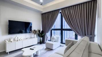 Premium Apartment | Living area | 43-inch Smart TV with cable channels, Netflix, streaming services