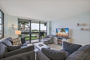 Condo, Multiple Beds (Condo with view of Clam Bay and pool/) | Living area - Condo With View of Clam Bay and Pool/beach Access (Marco Island)