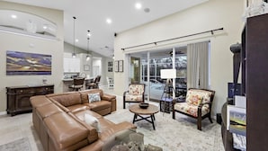 House, Multiple Beds (Home with pool, outdoor TV and walk t) | Living area - Home With Pool, Outdoor TV and Walk to Tigertail Beach (Marco Island)