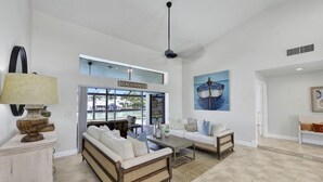 House, Multiple Beds (Direct boating access waterfront home) | Living area - Direct Boating Access Waterfront Home With Pool/spa (Marco Island)