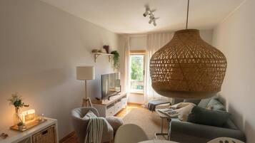 Smart TV, books, stereo