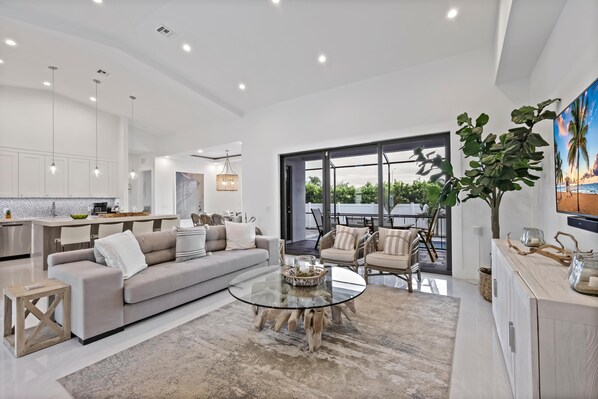 House, Multiple Beds (Pet-friendly home near shops with poo) | Living area - Pet-friendly Home Near Shops With Pool and spa (Marco Island)