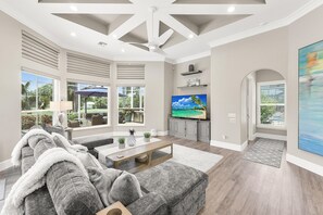 House, Multiple Beds (Opulent golf front home with SW-facin) | Living area - Opulent Golf Front Home With Sw-facing Lanai and Pool (Marco Island)