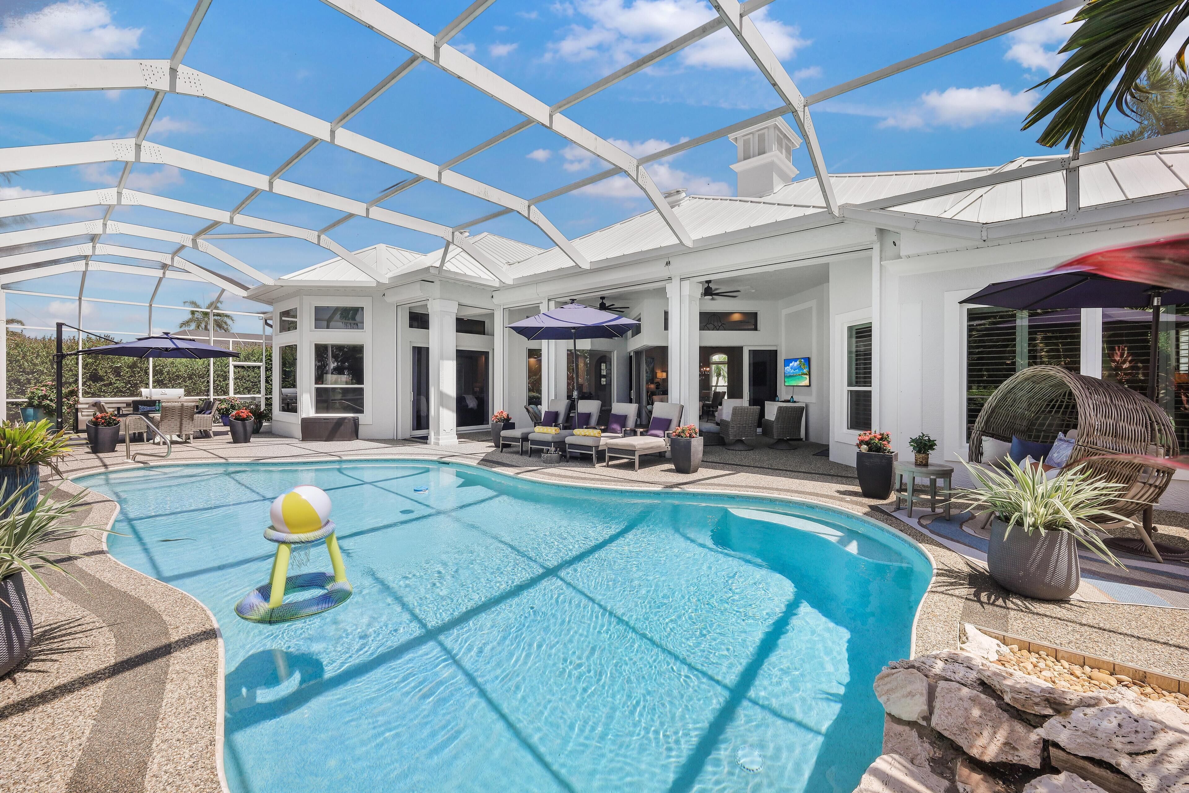 House, Multiple Beds (Opulent golf front home with SW-facin) | Pool | A heated pool