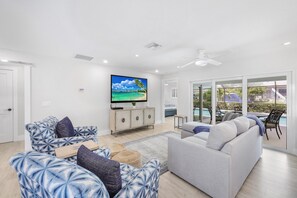 House, Multiple Beds (Waterfront home with table tennis, po) | Living area - Waterfront Home With Table Tennis, Pool and Dock (Marco Island)