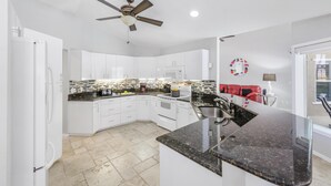 House, Multiple Beds (S exposure home with pool and walk to) | Private kitchen - S Exposure Home With Pool and Walk to Beach/food (Marco Island)