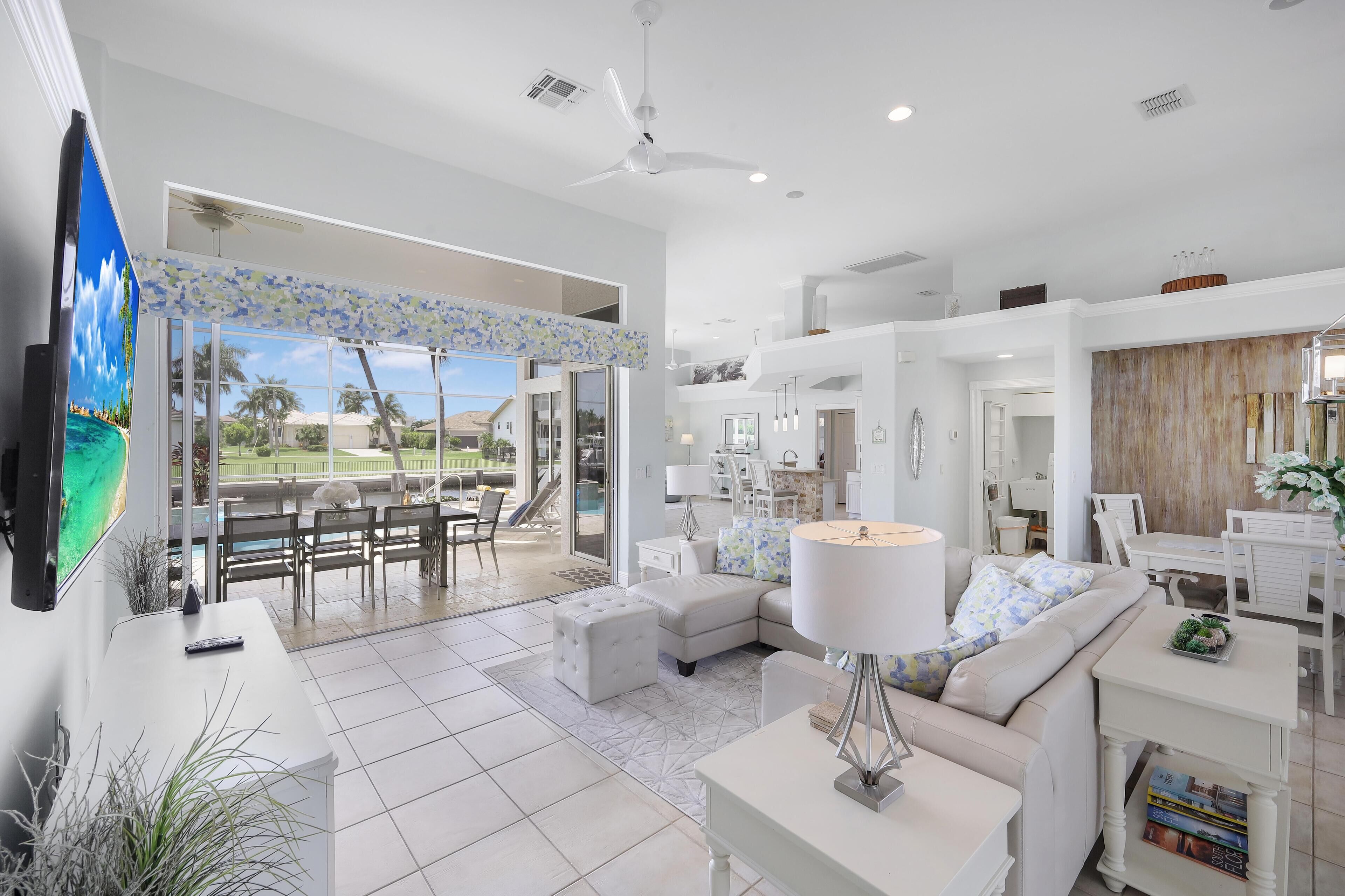 House, Multiple Beds (W exposure waterfront home with pool ) | Living area