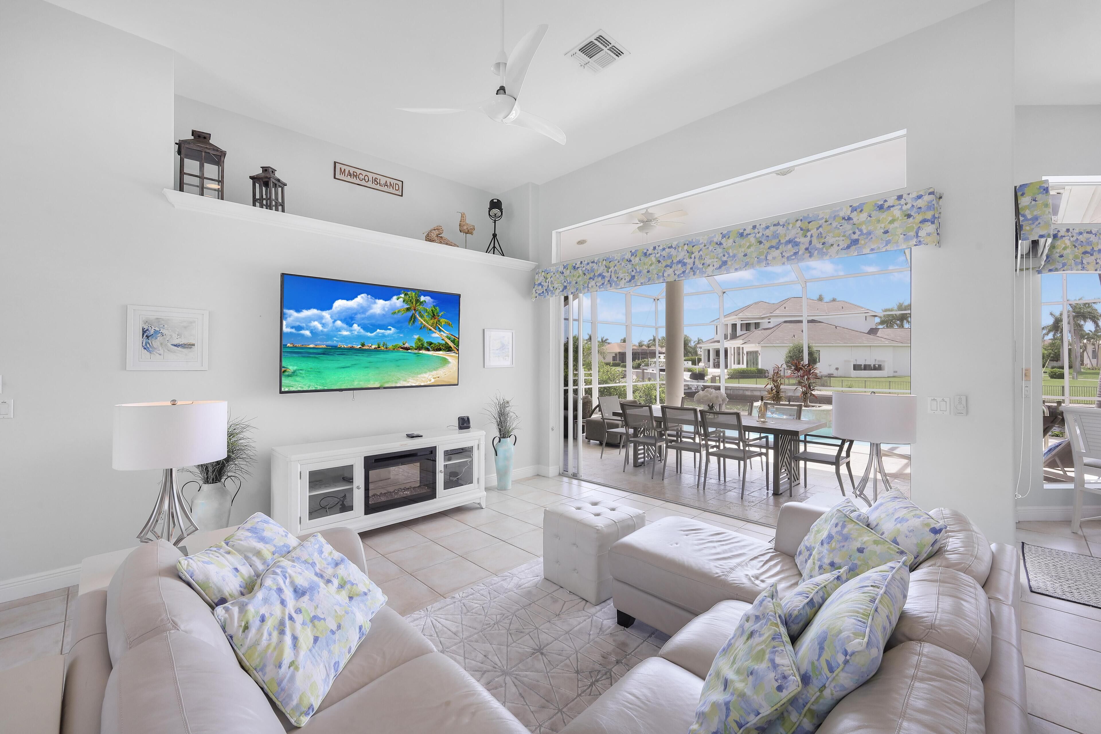 House, Multiple Beds (W exposure waterfront home with pool ) | Living area