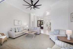 House, Multiple Beds (Waterfront pool home just steps to Ti) | Living area