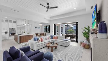 House, Multiple Beds (Exquisite waterfront Home featuring a) | Living area