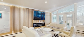 Modern home w/ water and mountain views, spacious deck, BBQ, & nearby activities