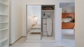 1 bedroom, desk, soundproofing, iron/ironing board