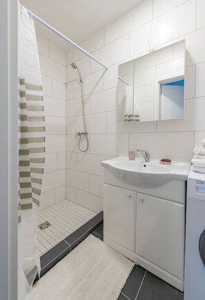 Hair dryer, towels
