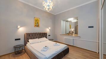 1 chambre, fer et planche Ă repasser, Wi-Fi gratuit, draps fournis