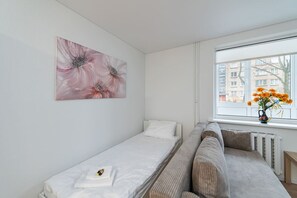 Desk, soundproofing, iron/ironing board, free WiFi