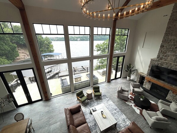 Smart TV, fireplace, video games, books