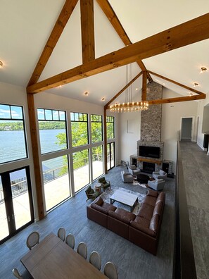 Smart TV, fireplace, video games, books