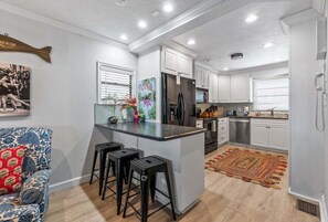 Fridge, microwave, oven, stovetop - Dogfriendly,ocean front,pool,private beach access! (St. Augustine)