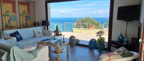 Una televisión, una chimenea, libros, un reproductor estéreo