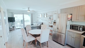Interior - Escape to Las Palmas, your cozy 2-bedroom condo retreat in Gulf Shores, just one block from the beach! Perfect for small families, this space comfortably sleeps up to 6 and features a fully equipped kitchen, a shared pool, and covered parking. (Gulf Shores)